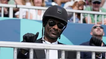 American hip-hop icon Snoop Dogg watches Equestrian events at the Paris Olympics while dressed in full horse-riding gear. AP