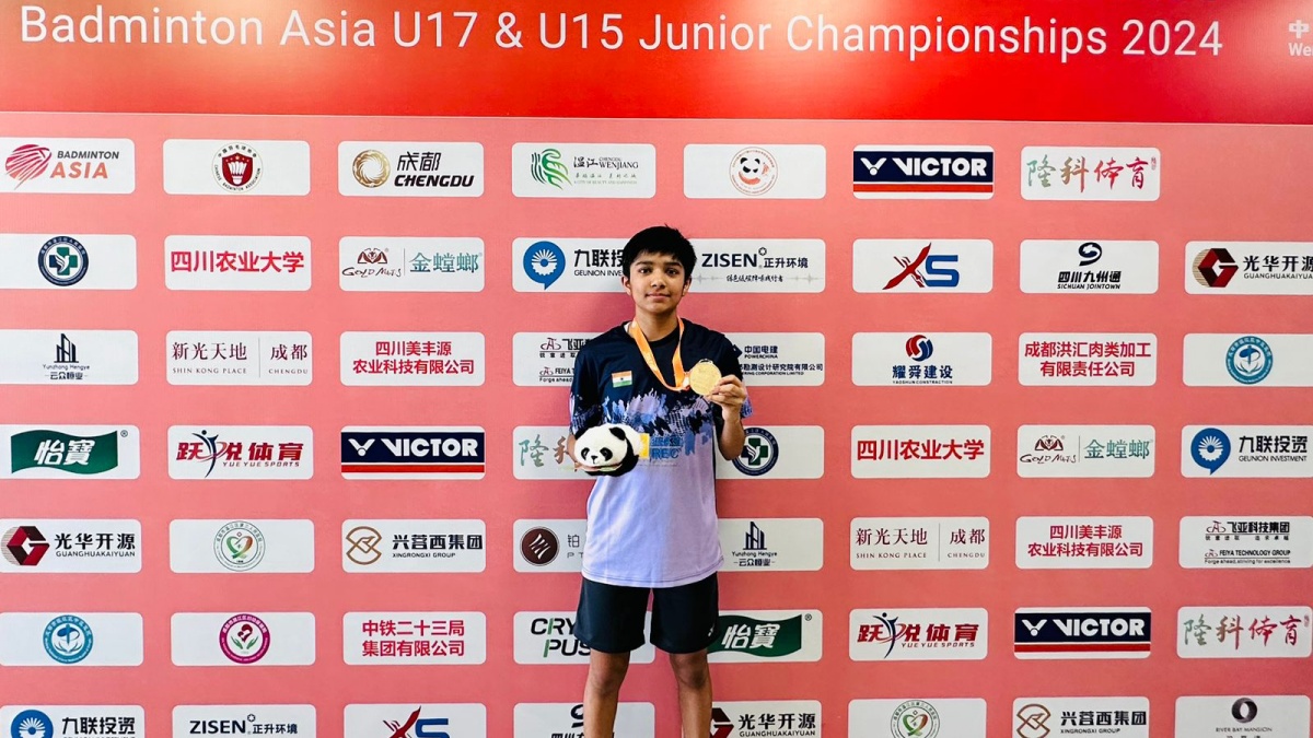 Tanvi Patri won the U-15 girls singles title at the Badminton Asia U-17 & U-15 Junior Championships. Image: BAI Tanvi Patri won the U-15 girls singles title at the Badminton Asia U-17 & U-15 Junior Championships. Image: BAI
