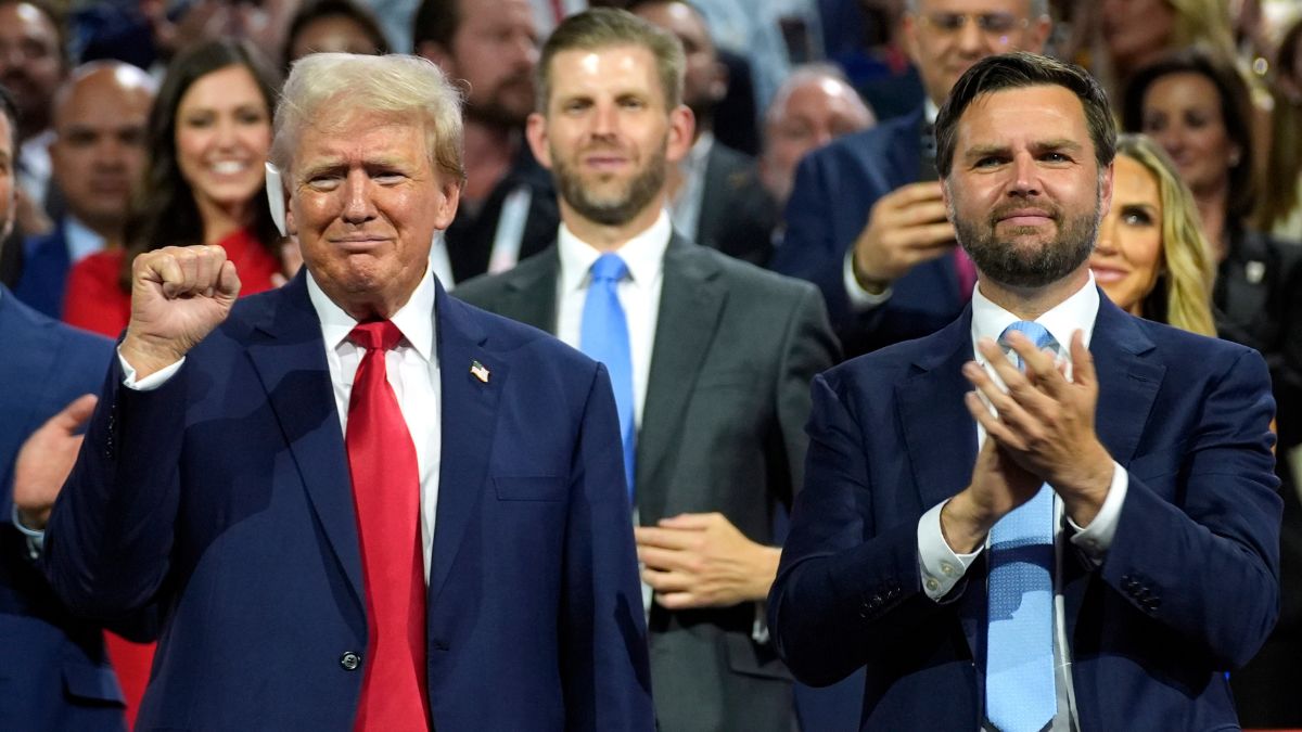 Republican presidential candidate former US President Donald Trump, left, and Republican vice presidential candidate Senator JD Vance, R-Ohio, attend the Republican National Convention, July 15, 2024, in Milwaukee. File Image/AP Republican presidential candidate former US President Donald Trump, left, and Republican vice presidential candidate Senator JD Vance, R-Ohio, attend the Republican National Convention, July 15, 2024, in Milwaukee. File Image/AP