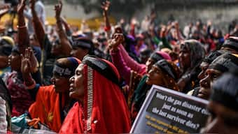 The victims of the Bhopal gas tragedy have been demanding fair compensation for their sufferings. File Photo/AFP