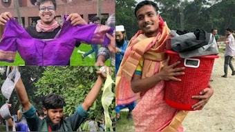 Hens, rabbits, fish, sarees .. what protesters took after storming Sheikh  Hasina's house – Firstpost