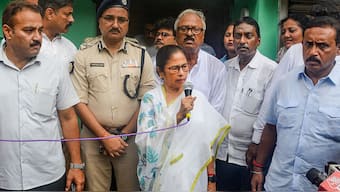 West Bengal CM Mamata Banerjee addresses the media after meeting parents of a postgraduate trainee doctor who was sexually assaulted and killed in Kolkata, at Panihati in North 24 Parganas, August 12, 2024. File Photo/PTI