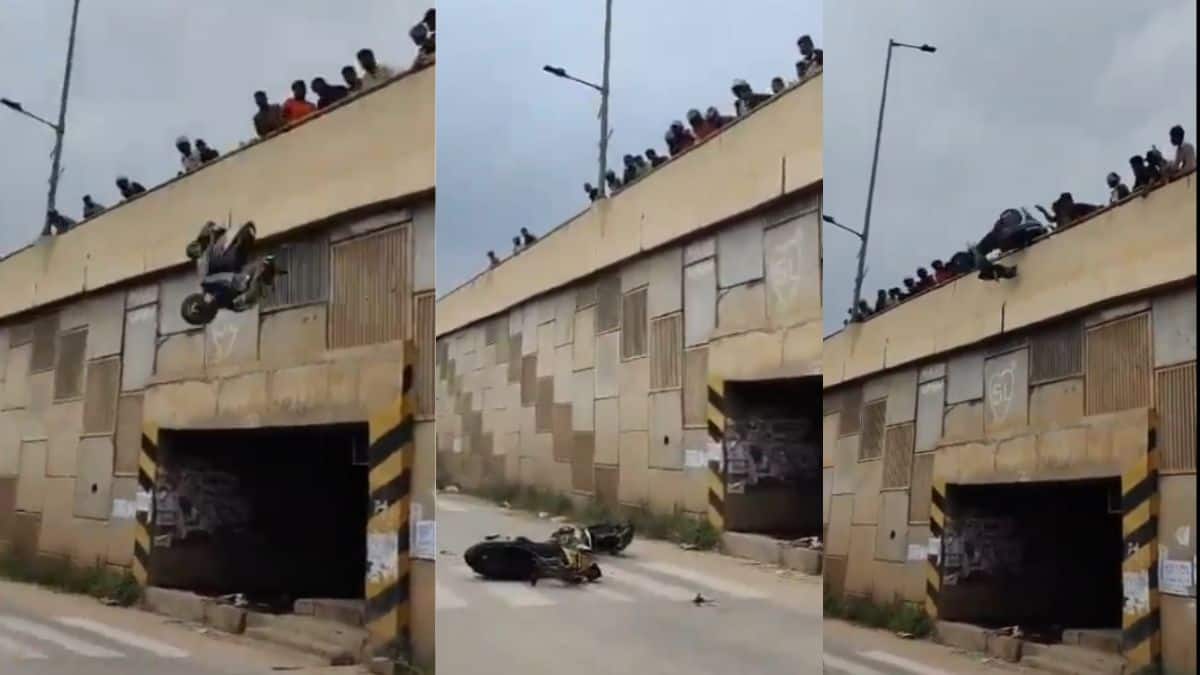WATCH: Angry mob throw bikes from atop Bengaluru flyover for performing ...