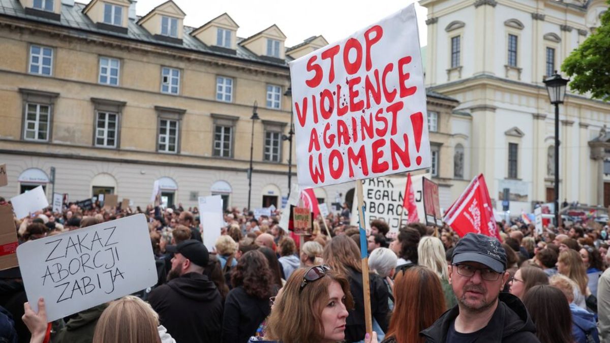 People hold signs as they take part in a protest, after a pregnant woman died in hospital in an incident campaigners say is the fault of Poland's laws on abortion, which are some of the most restrictive in Europe, in Warsaw, Poland June 14, 2023. REUTERS People hold signs as they take part in a protest, after a pregnant woman died in hospital in an incident campaigners say is the fault of Poland's laws on abortion, which are some of the most restrictive in Europe, in Warsaw, Poland June 14, 2023. REUTERS