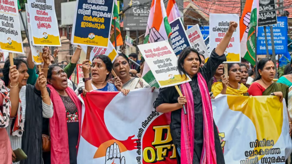 INC's women workers during a protest demanding calls for the inquiry and arrests after MeToo allegations were raised within the Malyalam film industry. PTI/File Photo INC's women workers during a protest demanding calls for the inquiry and arrests after MeToo allegations were raised within the Malyalam film industry. PTI/File Photo