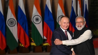 Russian president Vladimir Putin with Indian PM Narendra Modi. AFP File Photo