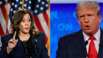 US Vice President Kamala Harris and former US President Donald Trump. File Photo 