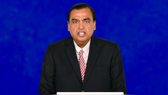 Reliance Industries (RIL) Chairman Mukesh Ambani addresses the company's annual general meeting, in Mumbai. File image/PTI