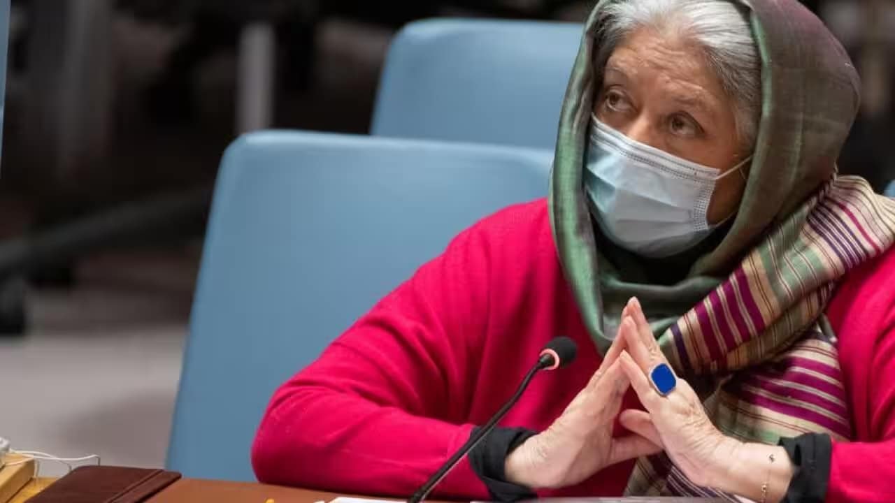 Activist Mahbouba Seraj sharing the plight of women in Afghanistan at the United Nations. Source: UN Photos