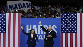 Democratic presidential nominee Vice President Kamala Harris and her running mate Minnesota Gov. Tim Walz arrive at a campaign rally in Philadelphia, Tuesday, Aug. 6, 2024. File Image: AP