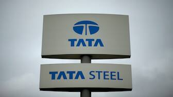 A Tata Steel sign is seen outside their plant in Scunthorpe northern England, October 15, 2014. File Image / Reuters