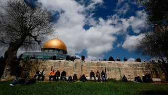 Muslim worshippers gather at the Al-Aqsa compound in Jerusalem's Old City. Israeli minister Itamar Ben-Gvir has sparked a row saying if he had his way he would build a synagogue there. File image/Reuters
