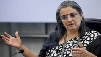 Securities and Exchange Board of India (SEBI) chairperson Madhabi Puri Buch in Mumbai. Hindenburg has released a report, claiming Sebi chief Madhubi Buch and her husband Dhaval Buch had investments since 2015 in offshore firms owned by Vinod Adani, Gautam Adani’s brother. File image/PTI