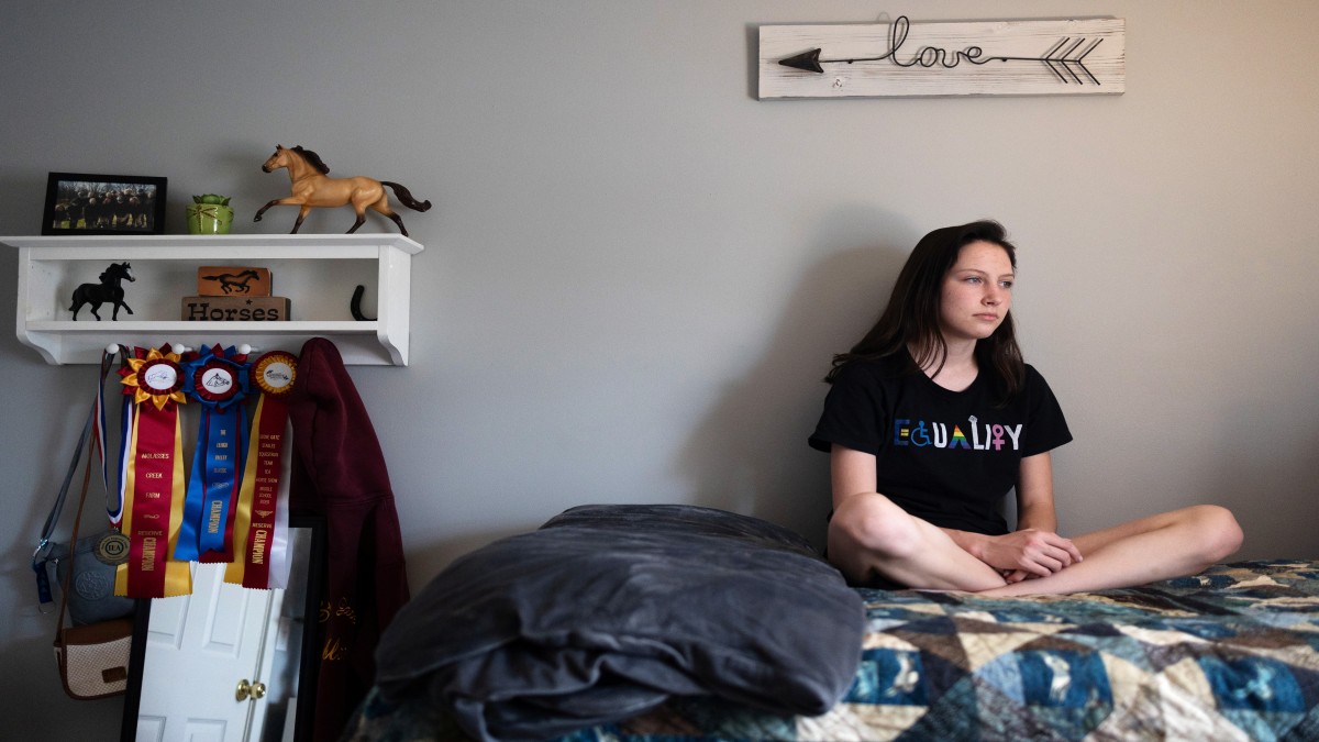 Sara Lundberg, an eighth grader at Orefield Middle School who struggled with anxiety and depression during the coronavirus disease (COVID-19) pandemic, poses for a portrait in her bedroom in Schnecksville, Pennsylvania, US, April 28, 2021. Reuters Sara Lundberg, an eighth grader at Orefield Middle School who struggled with anxiety and depression during the coronavirus disease (COVID-19) pandemic, poses for a portrait in her bedroom in Schnecksville, Pennsylvania, US, April 28, 2021. Reuters
