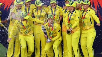 The triumphant Australia women's team after winning the 2023 T20 World Cup. Reuters 
