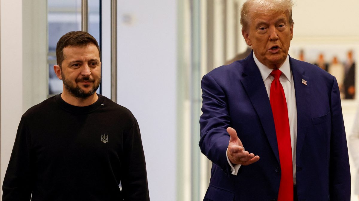 Republican presidential nominee and former U.S. President Donald Trump and Ukraine's President Volodymyr Zelenskiy meet at Trump Tower in New York. Reuters Republican presidential nominee and former U.S. President Donald Trump and Ukraine's President Volodymyr Zelenskiy meet at Trump Tower in New York. Reuters