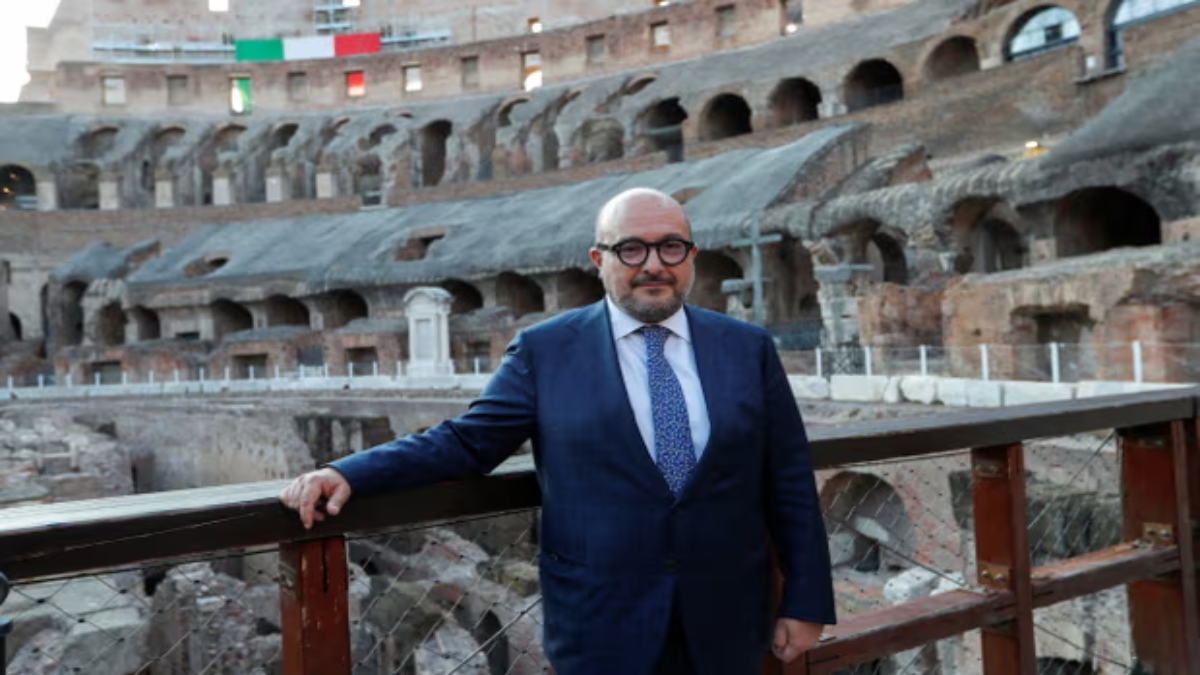 Gennaro Sangiuliano apologised to his wife during a prime-time television interview on Wednesday. Reuters Gennaro Sangiuliano apologised to his wife during a prime-time television interview on Wednesday. Reuters