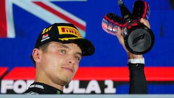 Lando Norris of McLaren romped to his third Grand Prix victory in Formula 1 on Sunday. AP 