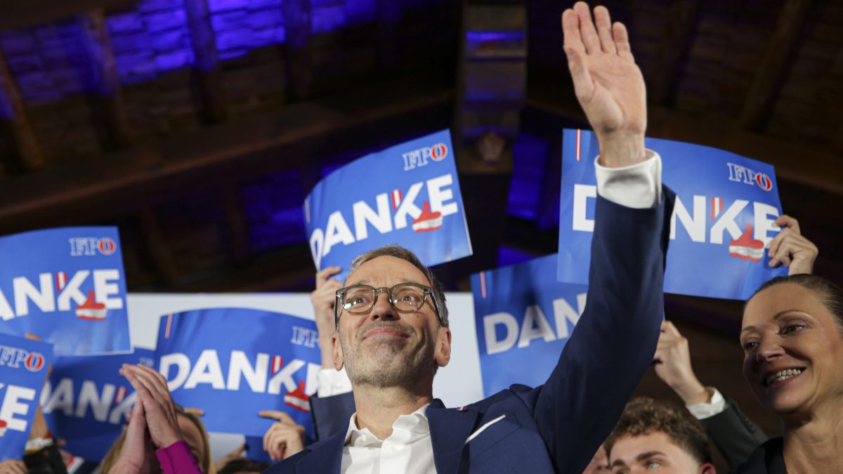 Freedom Party (FPOe) leader Herbert Kickl waves to supporters in Vienna after winning the Austrian election on Sunday, Sept. 29, 2024. (Photo: AP) Freedom Party (FPOe) leader Herbert Kickl waves to supporters in Vienna after winning the Austrian election on Sunday, Sept. 29, 2024. (Photo: AP)