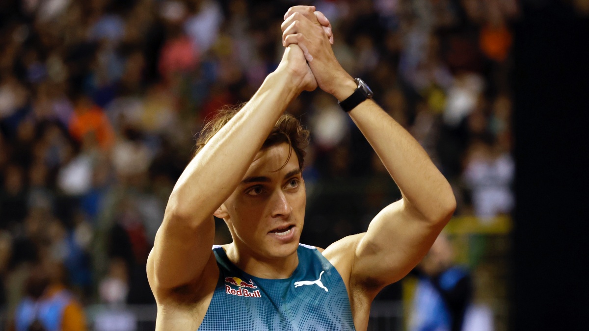 Armand Duplantis celebrates after winning the men's pole vault during the Diamond League final 2024. AP Armand Duplantis celebrates after winning the men's pole vault during the Diamond League final 2024. AP