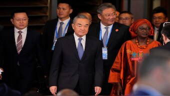 China's Foreign Minister Wang Yi arrives at the ministerial conference during the 2024 Summit of the Forum on China-Africa Cooperation (FOCAC) held at the Diaoyutai State Guesthouse in Beijing, China. Reuters