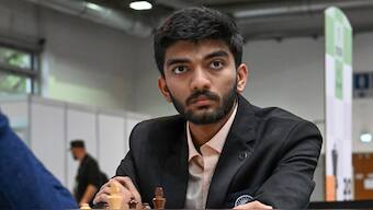 D Gukesh was in red-hot form in the 45th Chess Olympiad, winning eight games in 11 rounds. AP