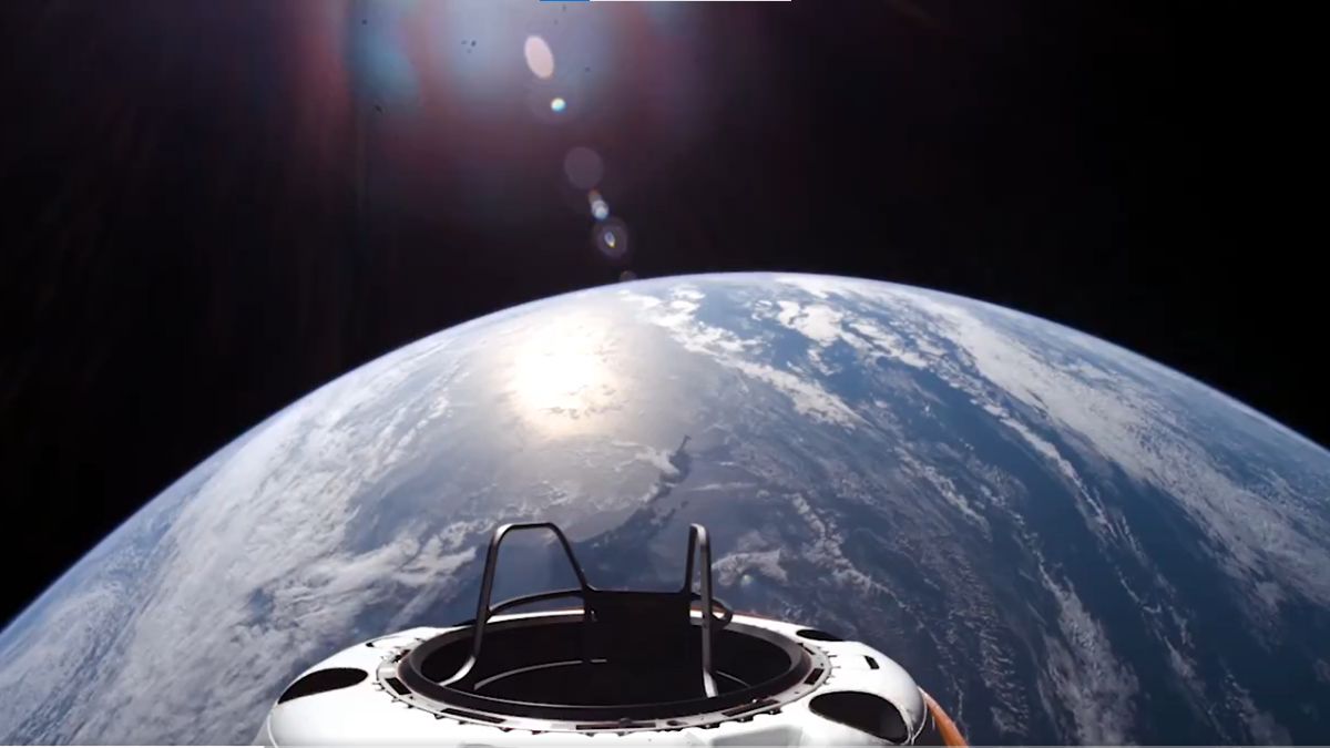 An image provided by SpaceX, shows a view of Earth and the Skywalker spacewalk platform. Image Courtesy: SpaceX/X An image provided by SpaceX, shows a view of Earth and the Skywalker spacewalk platform. Image Courtesy: SpaceX/X