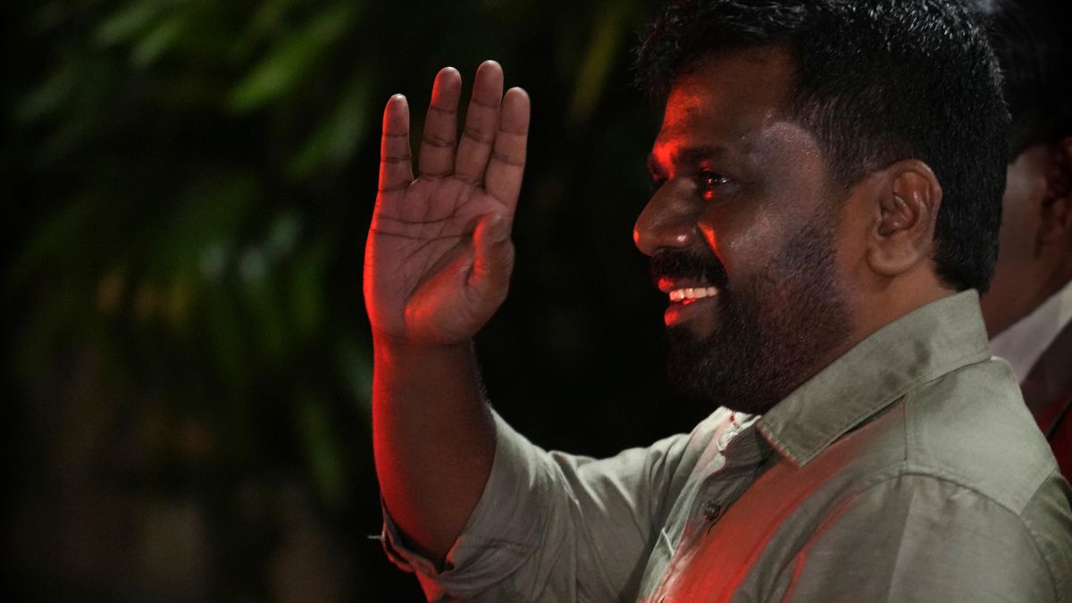 Marxist leader Anura Kumara Dissanayake waves as he leaves from the election commission office after winning Sri Lankan presidential election, in Colombo, Sri Lanka, Sunday, September 22, 2024. Image: AP Marxist leader Anura Kumara Dissanayake waves as he leaves from the election commission office after winning Sri Lankan presidential election, in Colombo, Sri Lanka, Sunday, September 22, 2024. Image: AP