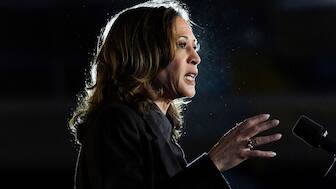 Democratic presidential nominee Vice President Kamala Harris speaks during a campaign event, Friday, Sept. 13, 2024- AP