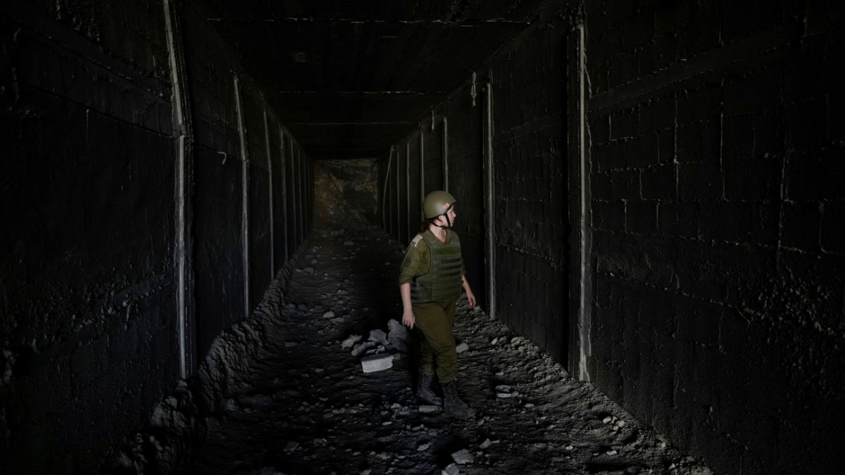 An Israeli soldier walks in a tunnel which the military says Hamas militants used in the southern Gaza Strip, about a 100 meters from the Philadelphi corridor along the border with Egypt, on Friday, Sept. 13, 2024. Image- AP An Israeli soldier walks in a tunnel which the military says Hamas militants used in the southern Gaza Strip, about a 100 meters from the Philadelphi corridor along the border with Egypt, on Friday, Sept. 13, 2024. Image- AP