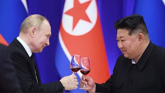 Russian President Vladimir Putin and North Korean leader Kim Jong Un. File Photo- AFP
