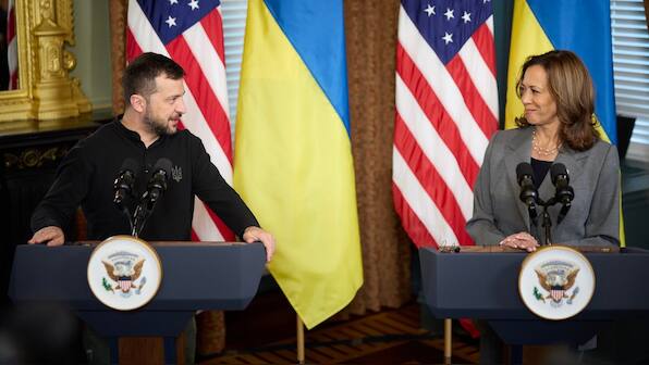 Harris denounces Trump's 'proposal to surrender' as she discusses Ukraine's 'victory plan' with Zelenskyy