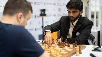 D Gukesh defeated Jan Subelj of Slovenia in the final round on Sunday to hand India a historic gold medal at the 2024 Chess Olympiad. AP 