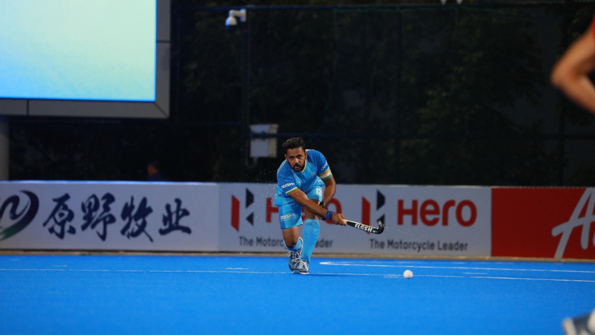 Harmanpreet Singh-led India take on China in the final of the Men's Asian Champions Trophy. Image: Hockey India Harmanpreet Singh-led India take on China in the final of the Men's Asian Champions Trophy. Image: Hockey India