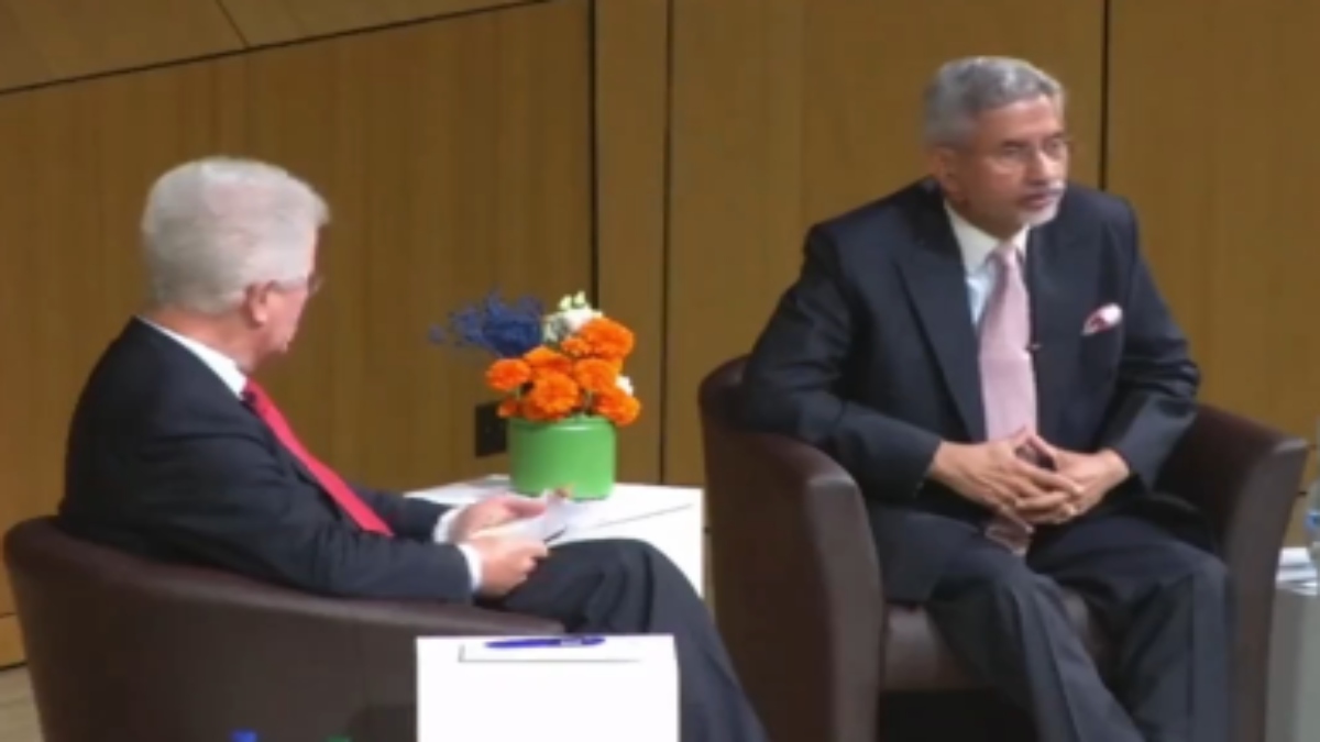 External Affairs Minister S Jaishankar in conversation with Ambassador Jean-David Levitte at Geneva Centre for Security Policy. ANI External Affairs Minister S Jaishankar in conversation with Ambassador Jean-David Levitte at Geneva Centre for Security Policy. ANI