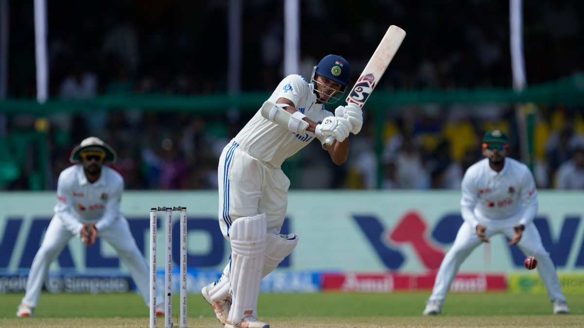 Yashasvi Jaiswal played a 31-ball fifty on Day 4 of the second Test against Bangladesh in Kanpur. AP Yashasvi Jaiswal played a 31-ball fifty on Day 4 of the second Test against Bangladesh in Kanpur. AP