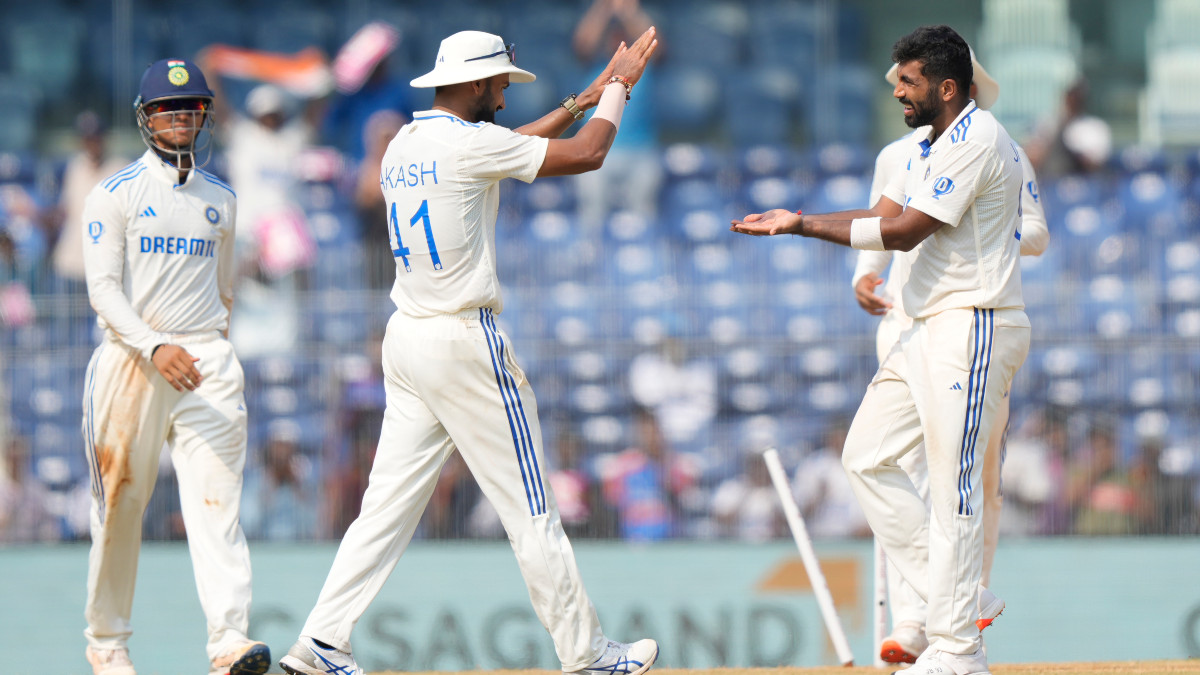 India pacer Jasprit Bumrah celebrates after dismissing Bangladesh's Taskin Ahmed. AP India pacer Jasprit Bumrah celebrates after dismissing Bangladesh's Taskin Ahmed. AP