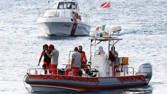Rescue personnel operate on boats on the sea near the scene where a luxury yacht sank, off the coast of Porticello, near the Sicilian city of Palermo, Italy, on August 20, 2024. Reuters File