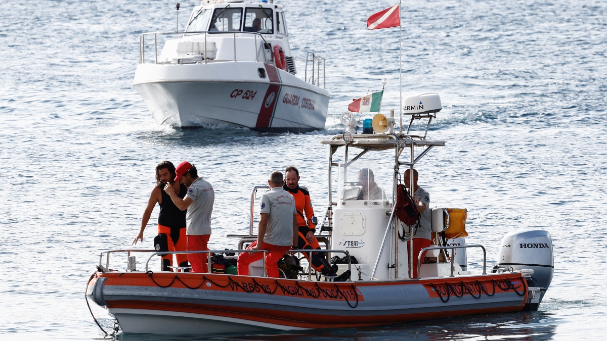 Rescue personnel operate on boats on the sea near the scene where a luxury yacht sank, off the coast of Porticello, near the Sicilian city of Palermo, Italy, on August 20, 2024. Reuters File Rescue personnel operate on boats on the sea near the scene where a luxury yacht sank, off the coast of Porticello, near the Sicilian city of Palermo, Italy, on August 20, 2024. Reuters File