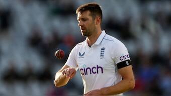 England pacer Mark Wood bowls during the first Test against Sri Lanka in Manchester. Reuters