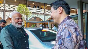 Prime Minister Narendra Modi during a meeting with PM of Singapore Lawrence Wong. PTI