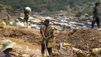 Gold miners at work in the town of Kamituga, in South Kivu province in eastern Congo, on September 5, 2024. South Kivu is considered the epicenter of the world's latest outbreak of mpox. Source: AP.