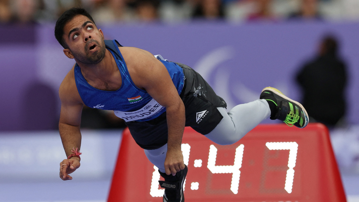India's Navdeep Singh competes in the men's javelin throw F41 final in the Paris Paralympics on Saturday, 7 September. Reuters India's Navdeep Singh competes in the men's javelin throw F41 final in the Paris Paralympics on Saturday, 7 September. Reuters