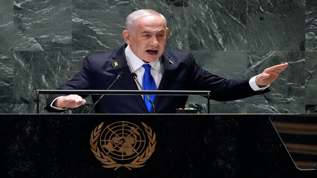 Israel Prime Minister Benjamin Netanyahu addresses the 79th session of the United Nations General Assembly, on Friday. AP Israel Prime Minister Benjamin Netanyahu addresses the 79th session of the United Nations General Assembly, on Friday. AP