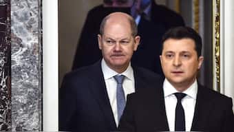 Germany, under Chancellor Olaf Scholz (L) has been a staunch supporter of Ukraine, led by President Volodymyr Zelenskyy. AFP