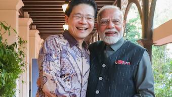 Prime Minister Narendra Modi during a meeting with his Singapore 
 counterpart Lawrence Wong. PTI