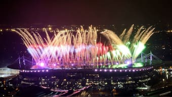 Fireworks on display from the Stade de France during the closing ceremony of the 2024 Paris Paralympics on Sunday. AP 