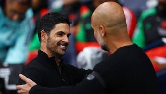 Former friends Pep Guardiola and Mikel Arteta have become foes now. Image: Reuters