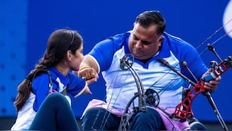 Rakesh Kumar won the mixed team compound bronze at the Paris Paralympics, teaming up with Sheetal Devi. Image: X / @worldarchery 
