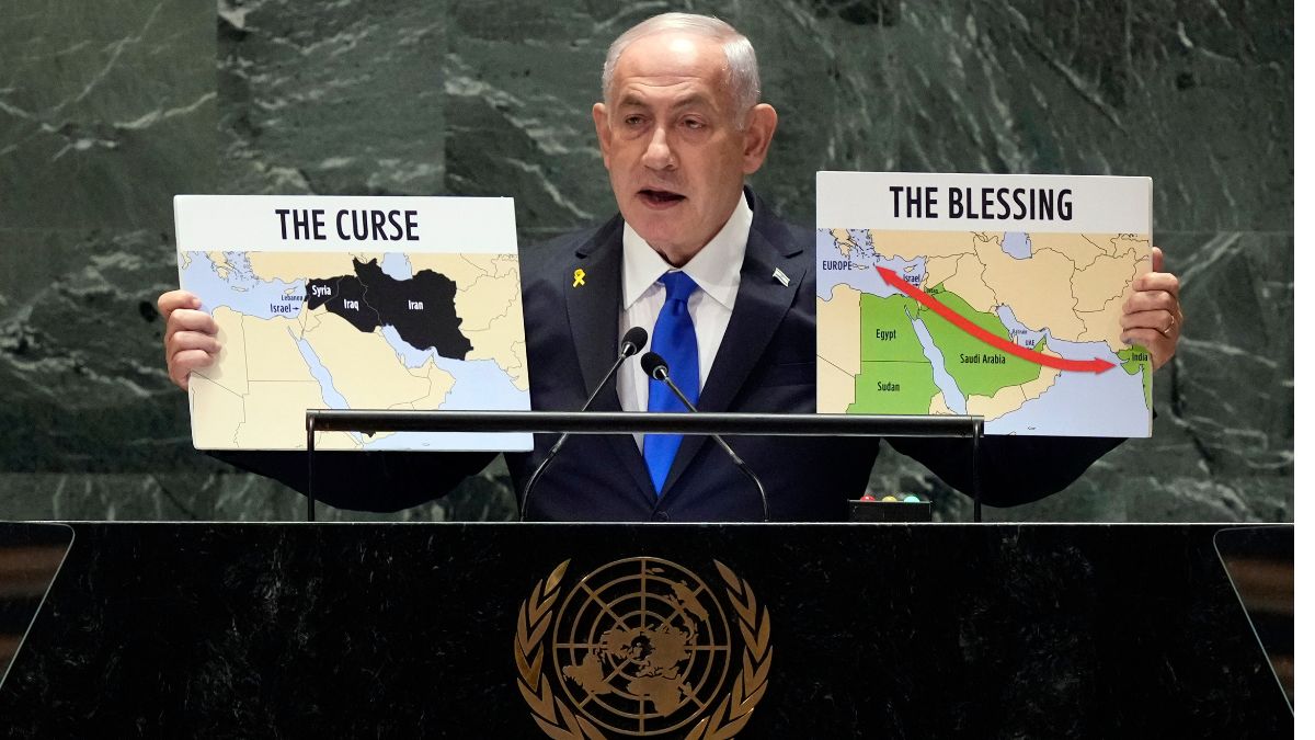 Netanyahu threatens Tehran at UNGA while Iranians protest against Israeli 'bloodbath' Netanyahu threatens Tehran at UNGA while Iranians protest against Israeli 'bloodbath'